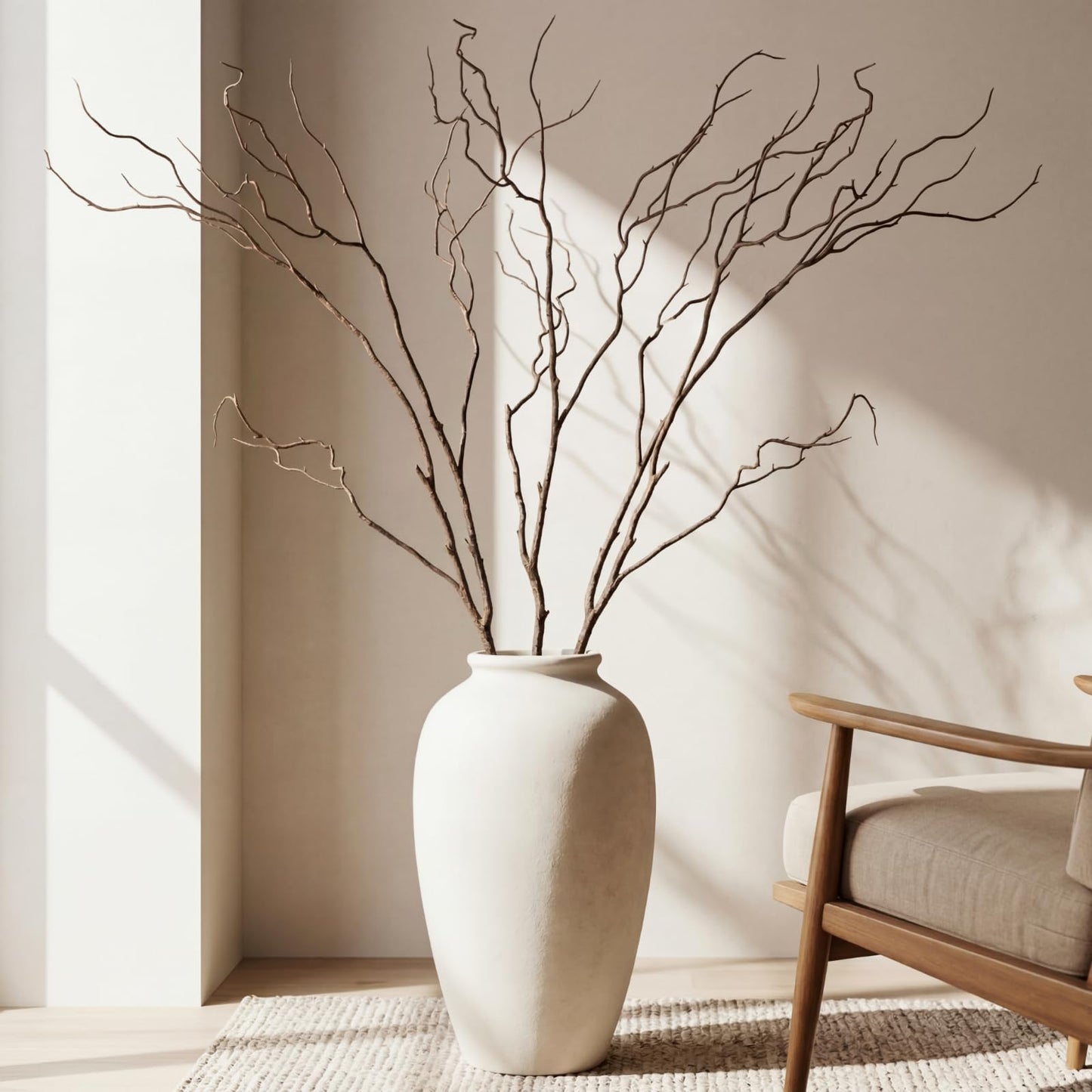 Norme 3 Pcs 65 Inch Lifelike Curly Willow Branches for Vases Artificial Decorative Dried Twigs Tall Plastic Vine Bendable Stick for DIY Plant Crafts Farmhouse Wedding Indoor Home Hotel Decor(Brown)