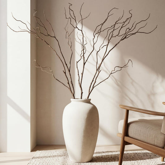 Norme 3 Pcs 65 Inch Lifelike Curly Willow Branches for Vases Artificial Decorative Dried Twigs Tall Plastic Vine Bendable Stick for DIY Plant Crafts Farmhouse Wedding Indoor Home Hotel Decor(Brown)