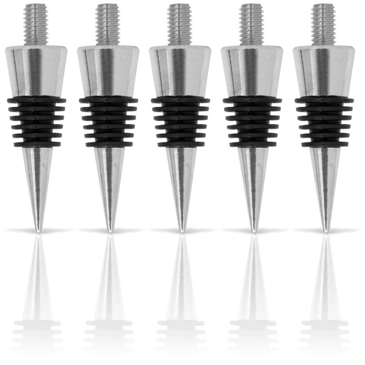 Savannah Classic Chrome Style Bottle Stopper with 3/8" x 16 tpi Threaded Post For Attaching Hand Made or Lathe Turned Handles … (5 Chrome Stoppers)