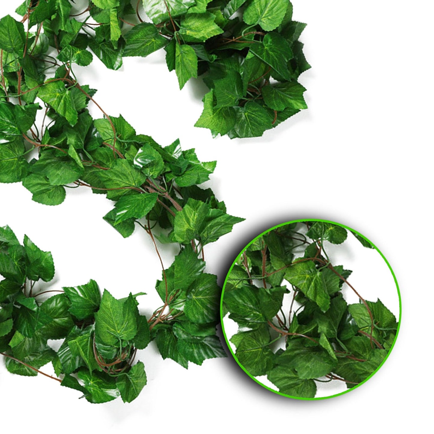 Bairdish 5 Pcs Artificial Grape Vines Fake Hanging Plant Decoration Faux Plants Garlands Hanging Leaves for Wall Home Living Room Wedding Party Indoor Outdoor Decor(36 Pieces of Leaves)