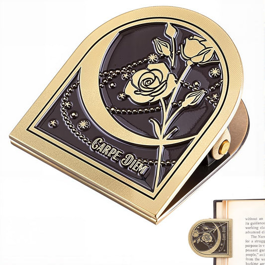 CRASPIRE Travelers Notebook Clips Metal Book Clip Vintage Antique Bronze Rose Themed Flower Decorative Binder Page Holder for TN Travelers Art Journaling Reading Decoration Accessories