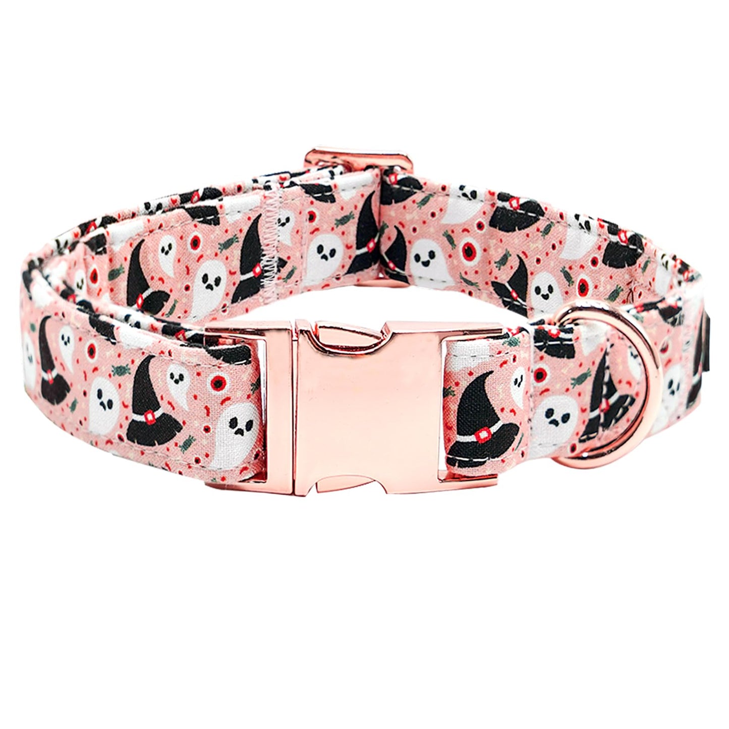 Bobo Rainbow Dog Collars, Halloween PetFall Dog Collar Ghost Print Pet Collar Durable Metal Collars Cute Soft Dog Boy Girl Adjustable Puppy Collar for X-Large Dogs