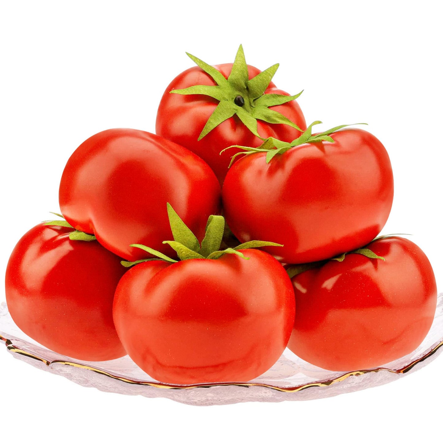 Meiwlong 6pcs Fake Tomatoes,Realistic Fake Vegetables for Home Decorations