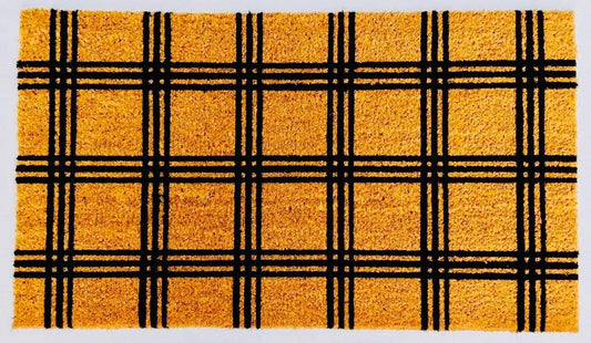 KAF Home - 17" x 30" Coir Doormat - Triple Stripe Grid