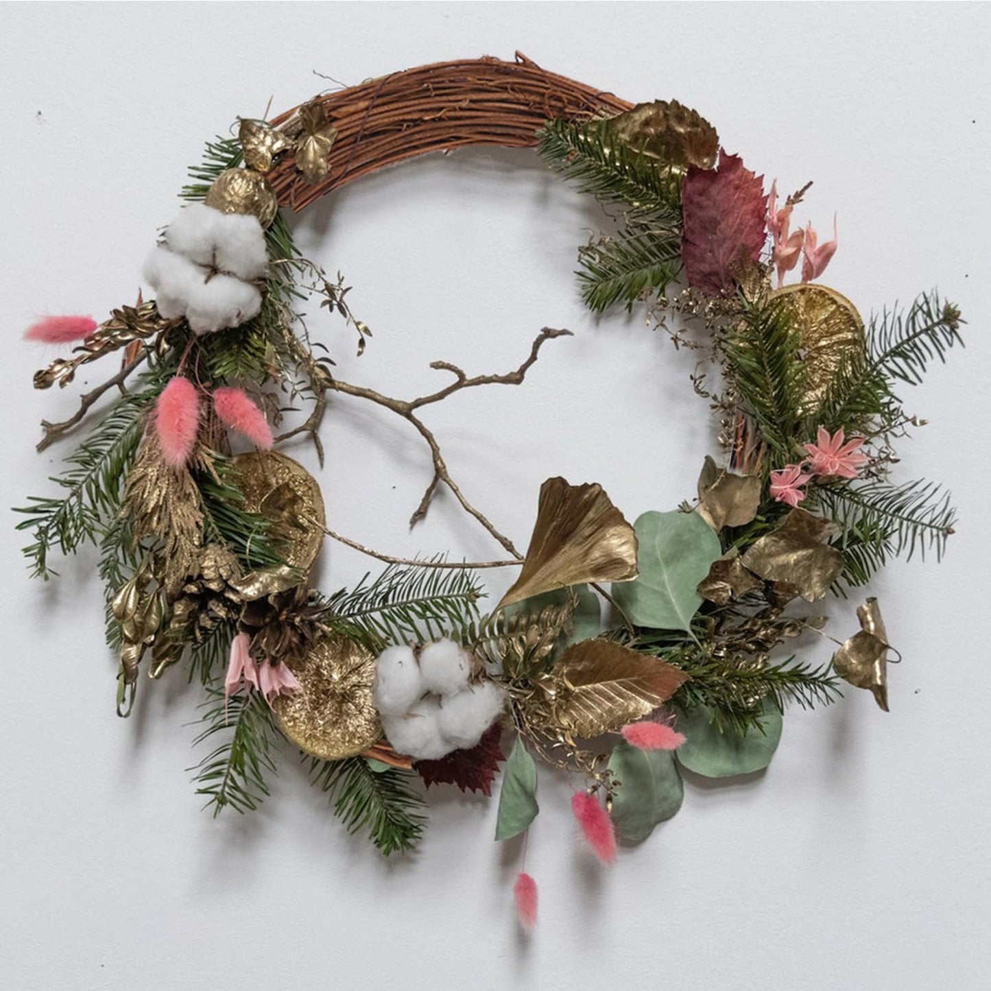KUKLIPJIM 7 Pcs 12 Inch Natural Grapevine Wreath Set, Hand-Woven Vine Branch Wreaths for DIY Crafts, Christmas Decorations, Home & Event Styling(Brown)