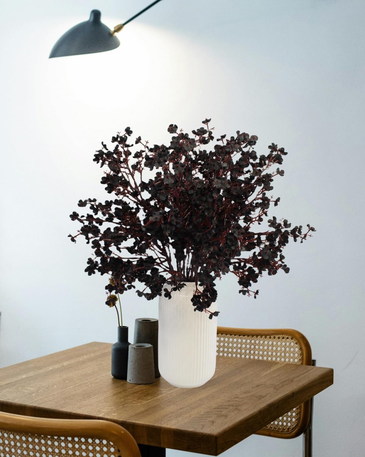 DoubleWood Artificial Black Flowers, 10 Pcs Fake Baby's Breath, Black Gypsophila Faux Flowers for Halloween Home Decor, Gothic Decor, Floral Arrangement, Table Centerpieces (10, Black)