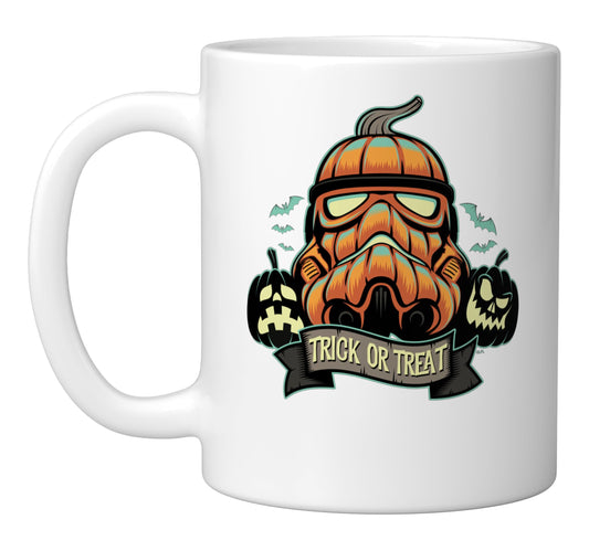 Star Wars Halloween Stormtrooper Jack o Lantern Pumpkin Ceramic Mug, White