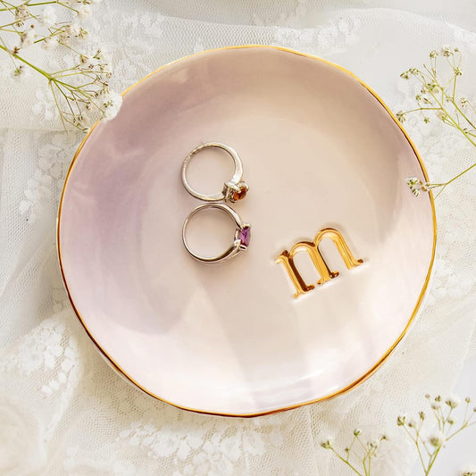 COLLECTIVE HOME - Ceramic Jewelry Tray, Decorative Trinket Dish for Rings Earrings Necklaces Bracelet Watch Keys, Birthday Mother's Day Christmas Gift for Women, 4.75", Colored Surface (M)