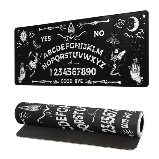 Mysterious Spirit Goth Gaming Mouse Pad 27.6x11.8 Inch Large Desk Mat Black Extended Pads Big Mousepad Non-Slip Rubber Base Keyboard Mat with Stitched Edges for Gaming Laptop Computer PC Desktop