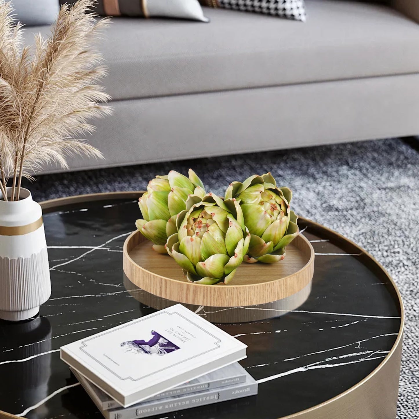 Notakia 6Pcs Green Large Faux Artichokes for Decoration Bowl Fillers Fake Fruit Artificial Artichokes that Look Real Realistic Fake Vegetable Decor for Home Kitchen Table Party Centerpiece