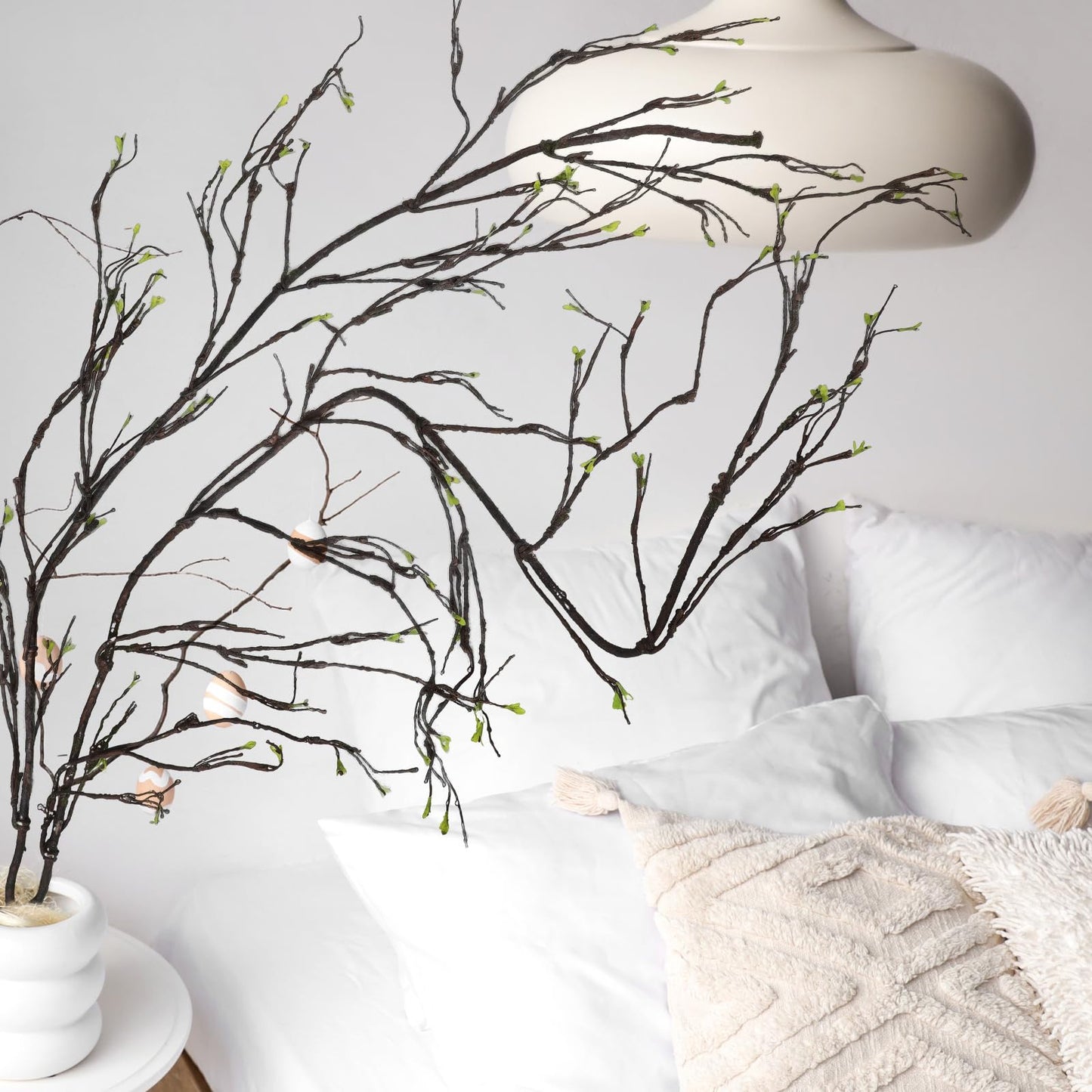 Daifunli 118 Inch Malleable Artificial Tree Branches Twigs Bendable Vines Rattan Cherry Blossom Trunk Ivy Grapevines for Decorating Faux Fake Hanging Plants Willow Garland for Home X'Mas Decoration