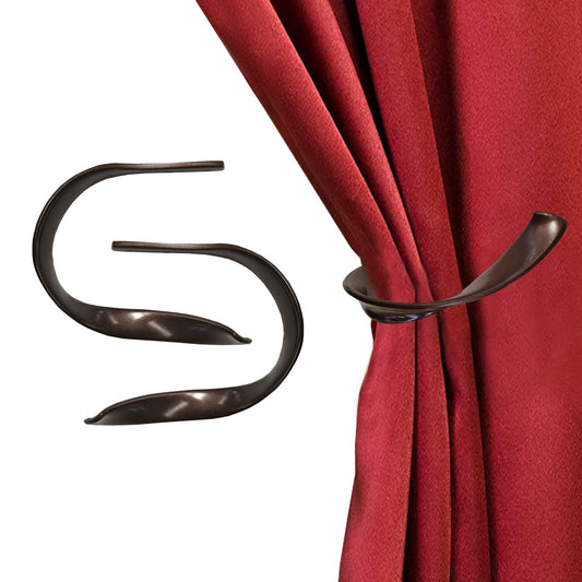 Kowibcl Decorative Curtain Holdbacks,Wall Mounted Window Drapery Tiebacks for Bedroom,Livingroom,Office Come with Screws (Bronze Dark,2)