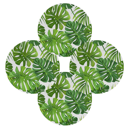 Round Placemat Set of 4 for Dining Table Summer Tropical Plant Palm Tree Monstera Leaves Place Mat Heat Resistant Kitchen Table Mat for Party Home Decor Everyday Use Washable