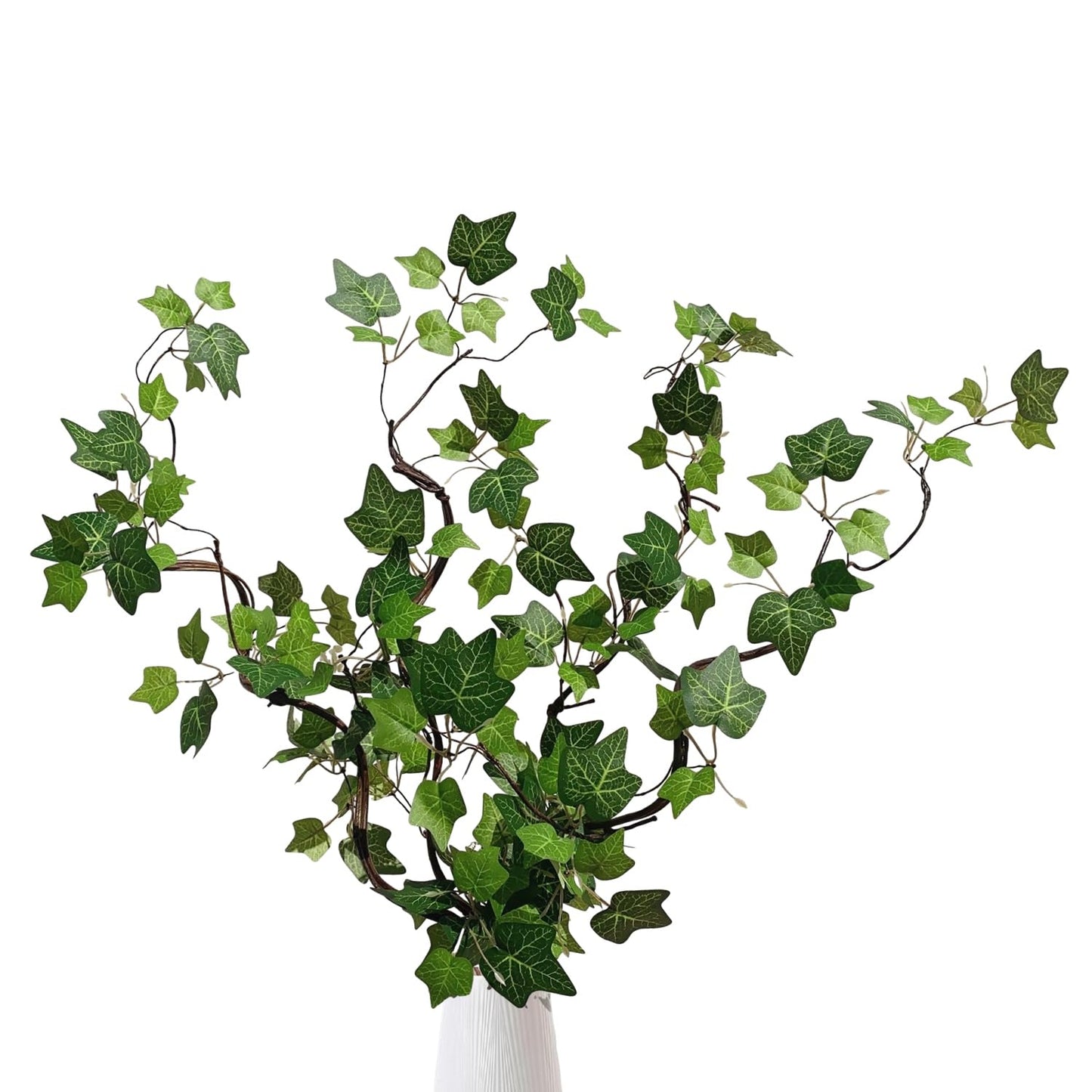 Artificial Rattan Tree Vines with Creeper Leaves Climbing Ivy Branches Grapevines UV Resistant Greenery Garland for Home Garden Landscape wall Hanging Climber Habitat Decor 43” (Green - Pack 4)