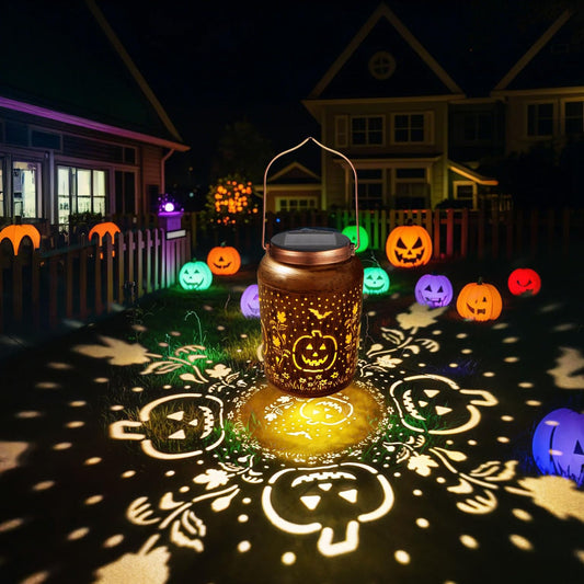 Halloween Decorations Solar Lanterns Outdoor Waterproof Pumpkin Garden Decor Gifts, Halloween Pumpkin Lantern Lights Hanging Solar Lights for Halloween Party, Yard, Patio, Backyard, Porch