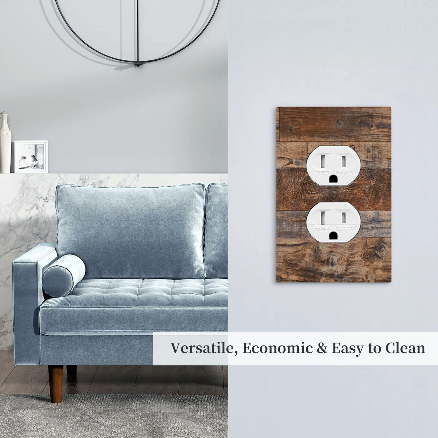 MUZUMU Rustic Reclaimed Wood Duplex Outlet Cover Plate