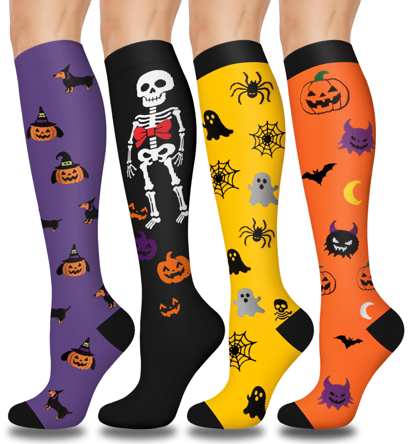Aoliks Halloween Compression Socks for Women & Men,Best Support for Nurses, Running, Flying