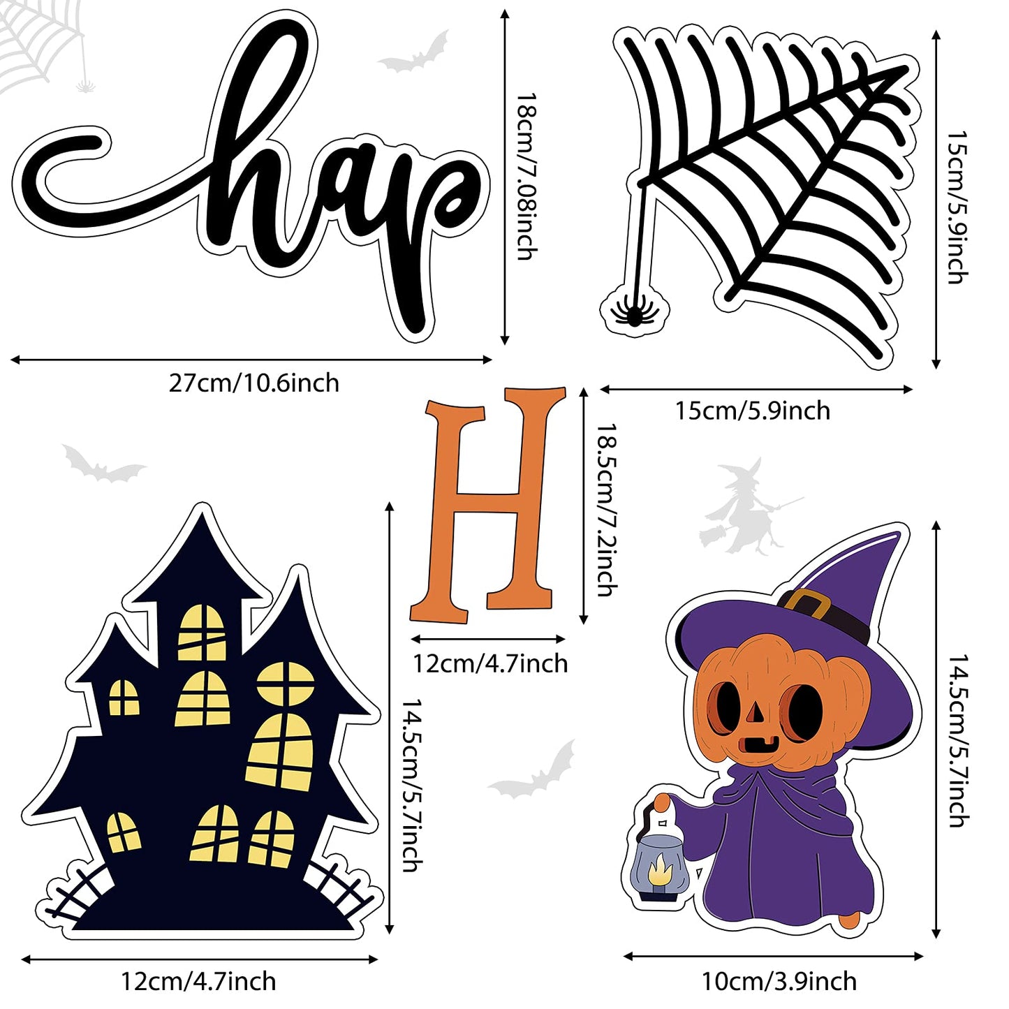 Outus 21 Pieces Halloween Garage Door Magnets Halloween Garage Decorations Ghost Pumpkin Outdoor Decor Witch Bat Party Magnetic Decals for Refrigerator Mailbox Home Car