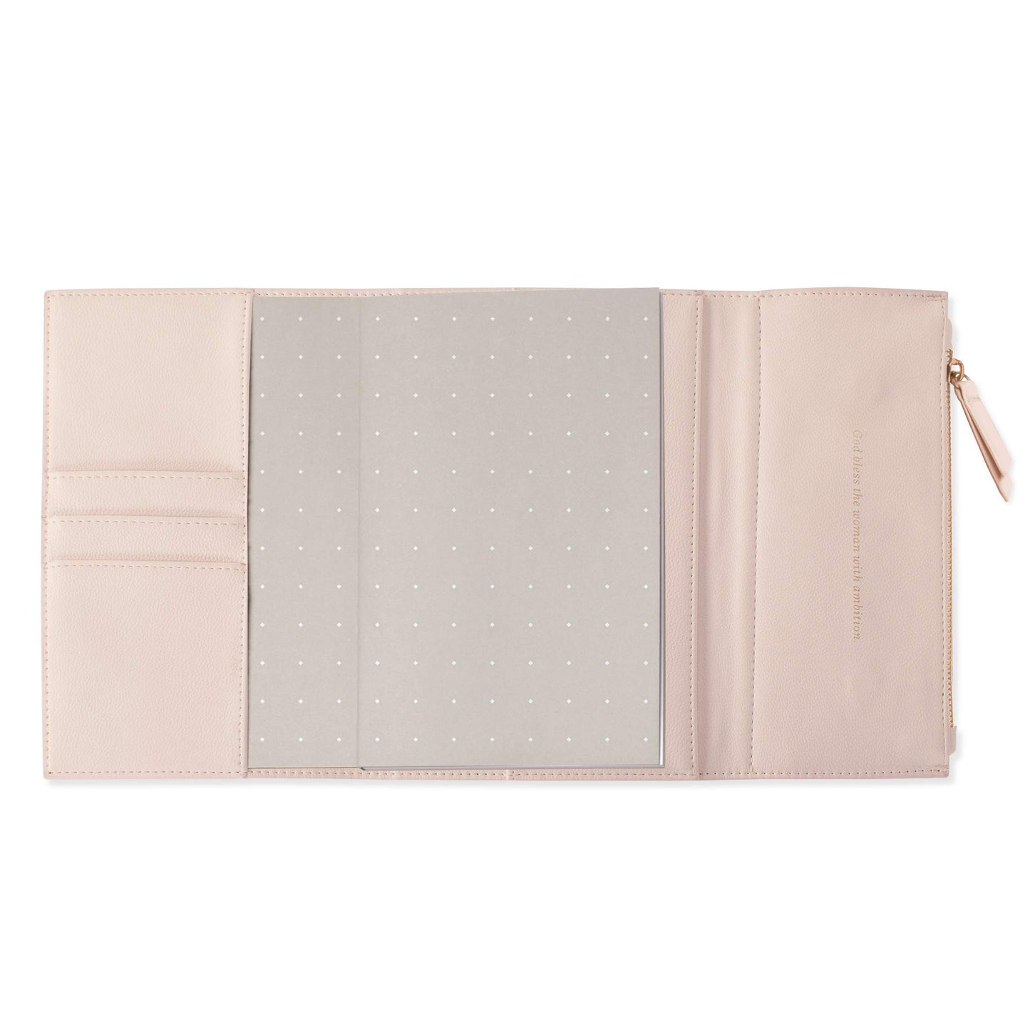 Fringe Vegan Leather Clutch Paperback Journal Encased In Soft Cover with Zippered Pouch Flap Closure, 240 Lined Sheets 6 x 8.5 Inches, Blush (135006)