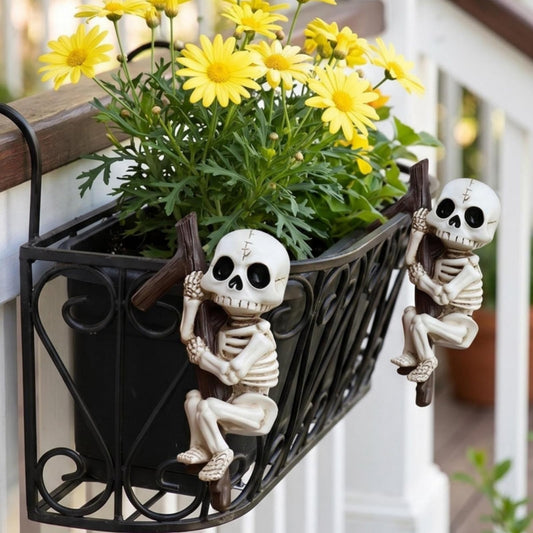 KKpxafl 2-Piece Skeleton Pot Huggers for Planters, Climbing Plant Decor