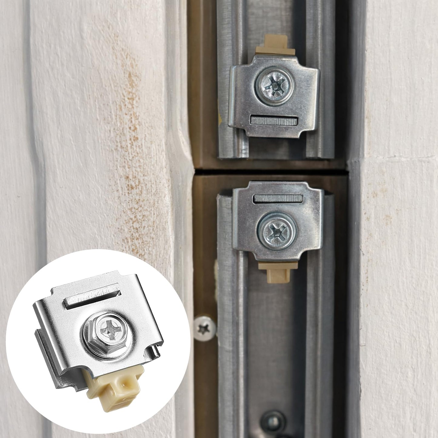 Otoolling 4 Pcs Sliding Door Stop Pocket Door Stopper Track Stop for Bi-Passing Doors