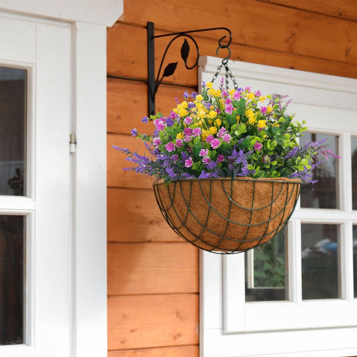 Hananona 18 Pcs Artificial Flowers for Outdoors, Faux Silk Geraniums Indoor, Realistic Wild Flower for Planter, Front Door, Porch, Patio, Yard, Garden