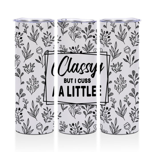 Funny Gifts 20 oz Skinny Stainless Steel Slim Insulated Tumblers Straight Water Bottle Coffee Mug Thermal Travel Cup with Lid, Sarcastic Christmas Birthday Gifts for Women Girls