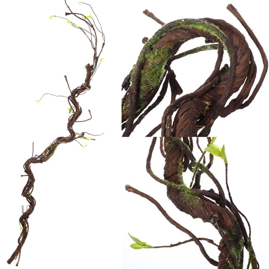 Giegxin 2 Pcs 63 inch Bendable Wall Hanging Tree Branches Artificial Tree Twigs Fake Plants Trunk Garland with Green Leaves for 3D Indoor Outdoor Wedding Garden Home Christmas Decor