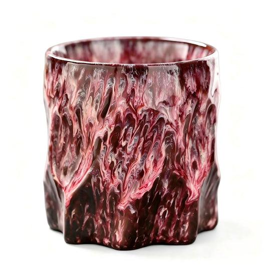 EWCEFIC Handmade Artisan Ceramic Coffee cup,Unique Large Coffee Mug,Microwave Dishwasher Safe,Great Holiday Gift for Him/Her,Perfect Office Desk Essential (Sakura Pink Swirl, 10, Fluid Ounces)