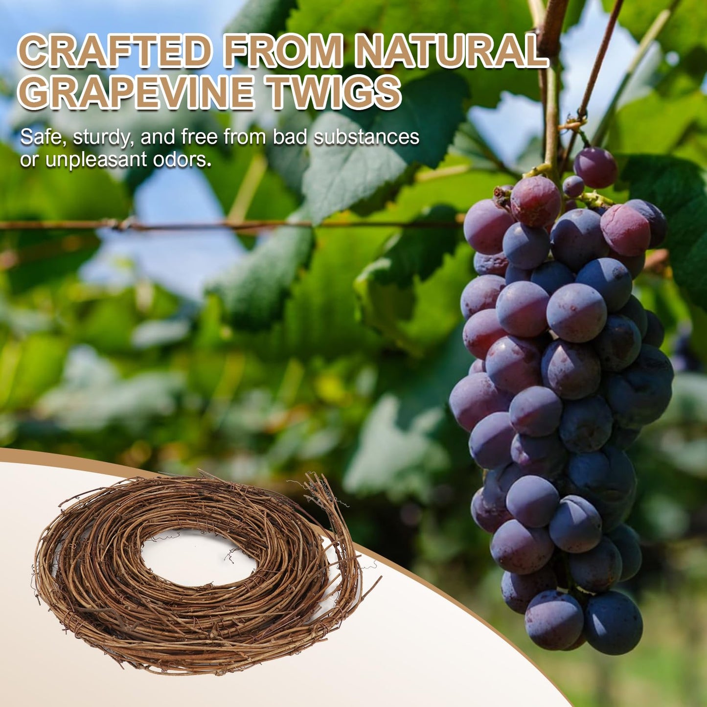 3 PCS Grapevine Garland DIY Crafts Natural Grapevine Twig Vines, 15 Feet Vines Garland Wreaths for Wedding Christmas House Holiday Door Vase Wall Decor