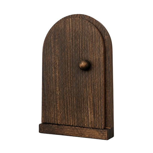 Upgraded Self-Adhesive Fairy Door Outlet Cover – Creative Wooden Cover that Conceals Wall Plates, Duplex Outlets, Switches, Stains & Wall Holes – Elf Door Wall Decor that Opens – 7.87'' Paulownia Wood