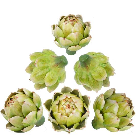 Notakia 6Pcs Green Large Faux Artichokes for Decoration Bowl Fillers Fake Fruit Artificial Artichokes that Look Real Realistic Fake Vegetable Decor for Home Kitchen Table Party Centerpiece