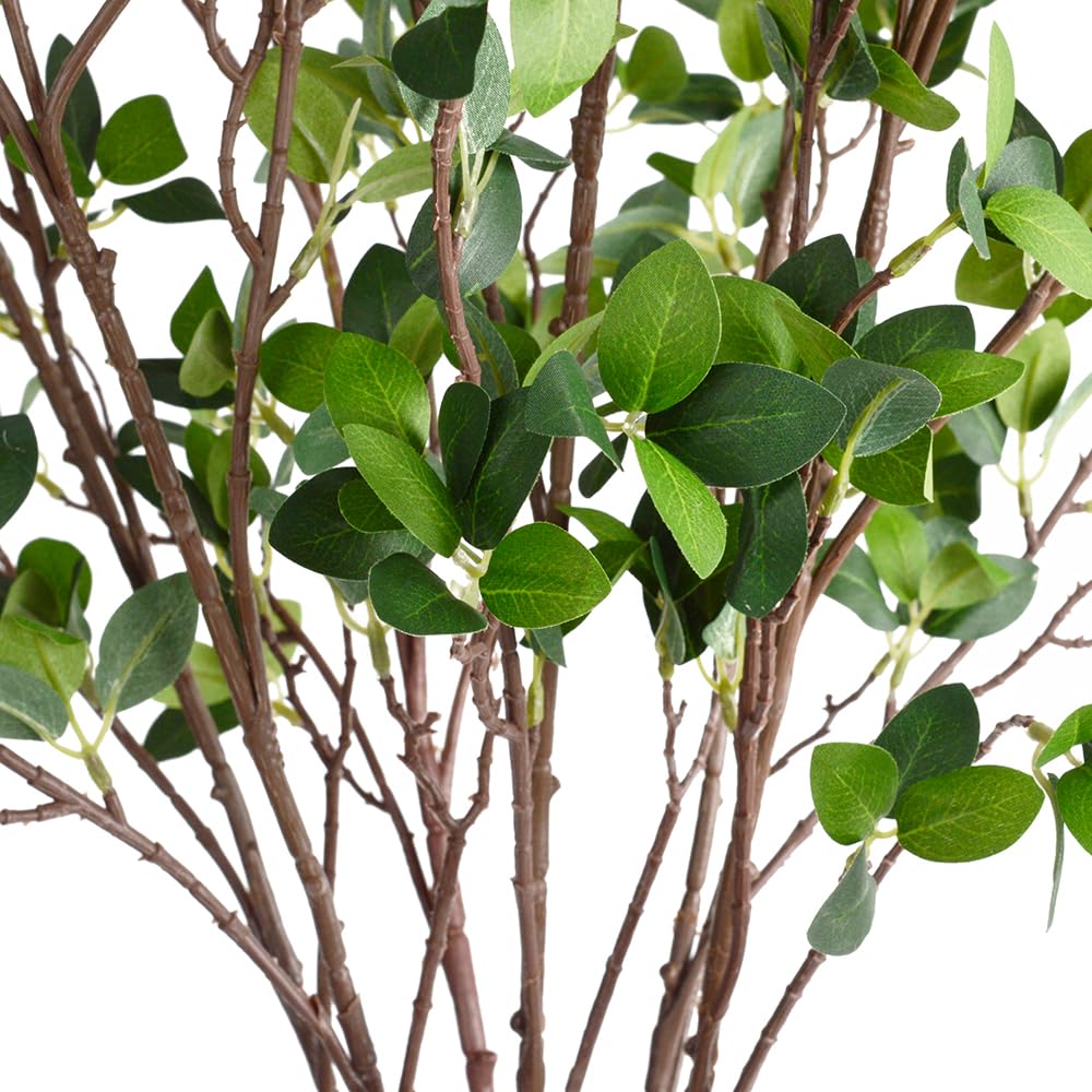 Antspirit 3pcs Faux Stems Artificial Branches for Vase Artificial Stems Artificial Greenery Stems Faux Green Stems Artificial Eucalytus Branches Fake Stems(42"/Each Branch)