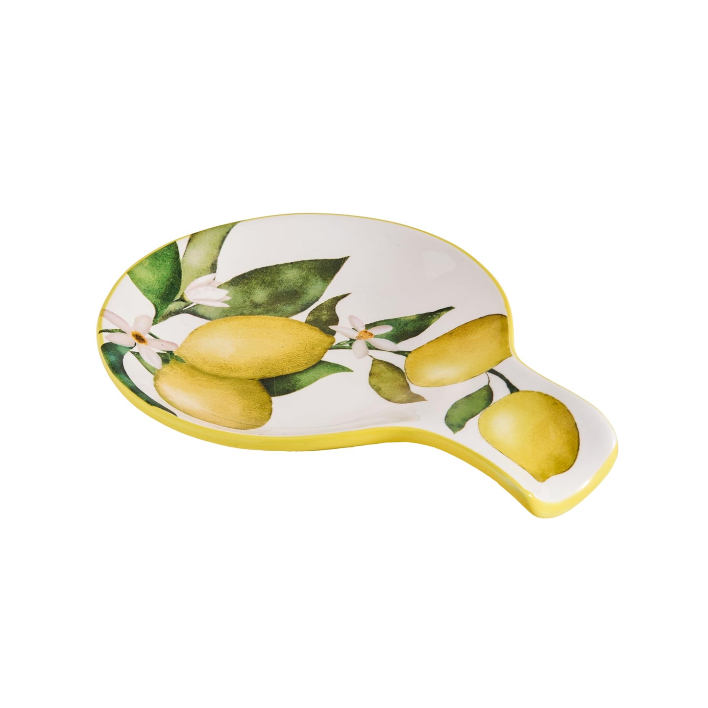 Bico Lemon Dreams Spoon Rest for Stove Top, Ceramic Spoon Holder for Kitchen Counter, Easy to Clean Coffee Spoon Rest Dishwasher Safe, Kitchen Cooking Utensil Rest for Ladles Spatula