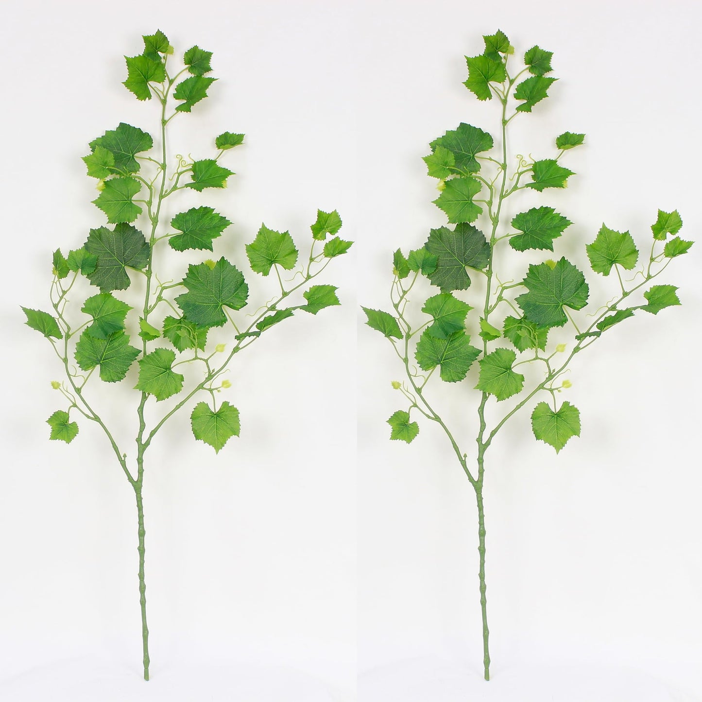 2pcs 40in Artificial grape branches fake vine plants grape leaves（green）