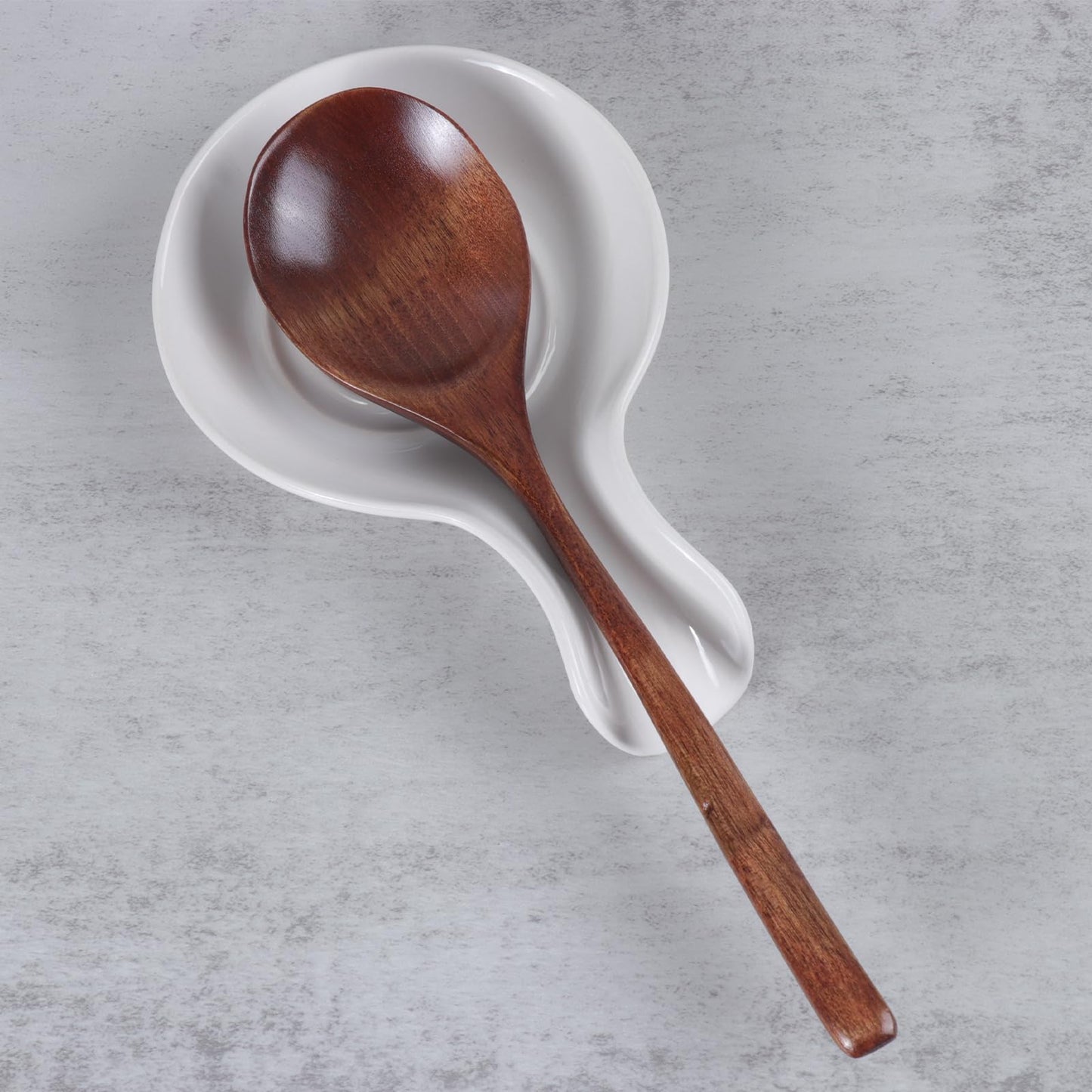 JINIHFW Spoon Rest for Kitchen, Ceramic Spoon Holder for Stove Top, Cooking Spoon Holder，Coffee Spoon Holder,Heat Resistant Utensil Rest for Countertop, Dishwasher Safe, White （1 PCS）