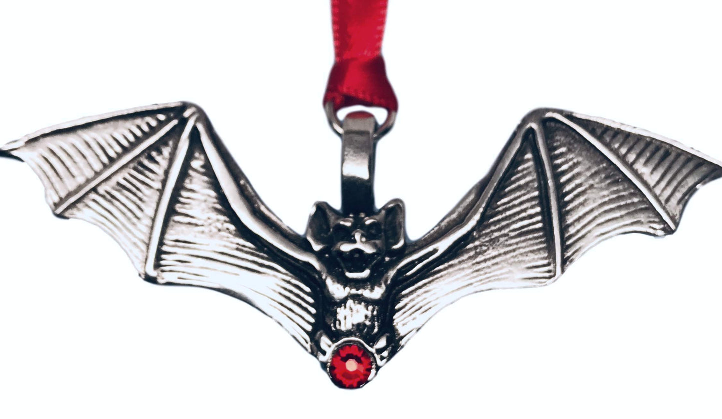 Trilogy Jewelry Gothic Bat Vampire Red Crystal Christmas Ornament