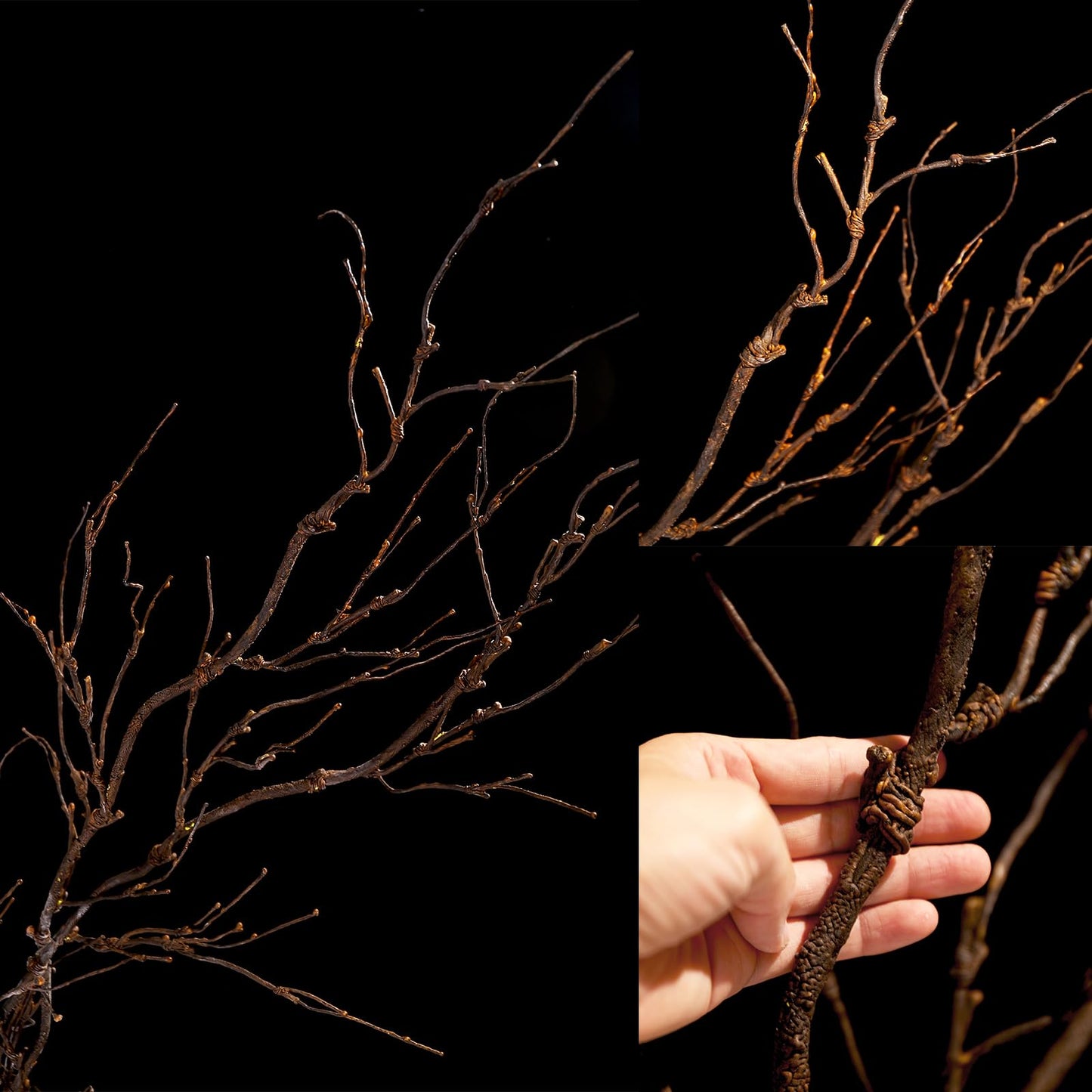 CONGZHANHH 4pcs 63in Black Bendable Fake Halloween Tree Branches Wall Decor