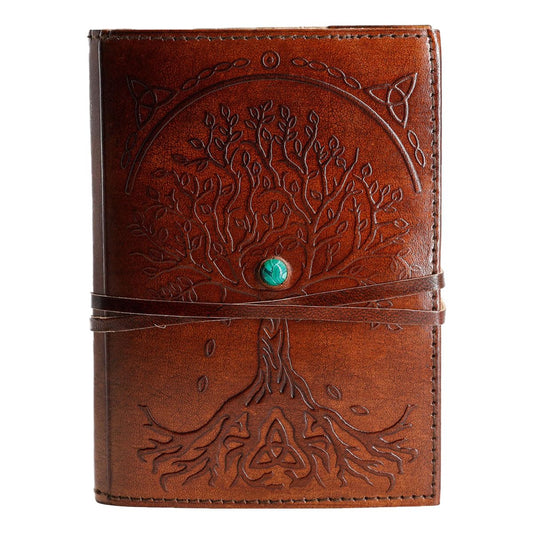 Leather Journal in Brown 7x5 Refillable Lined Paper Tree of Life Handmade writing Notebook Diary Leather Bound Daily Notepad for women and men Writing pad for Artist Sketch