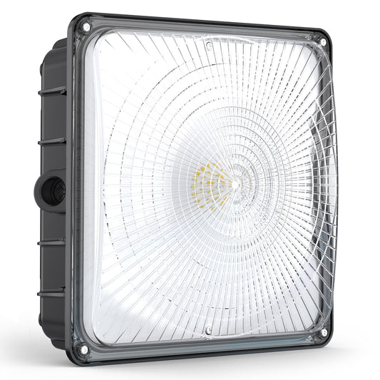 HYPERLITE LED Canopy Light 45W: 6300LM 5000K Daylight - 120-277V LED Canopy Lights Outdoor IP65 Waterproof for Workshop Carport Entrance - 1 Pack