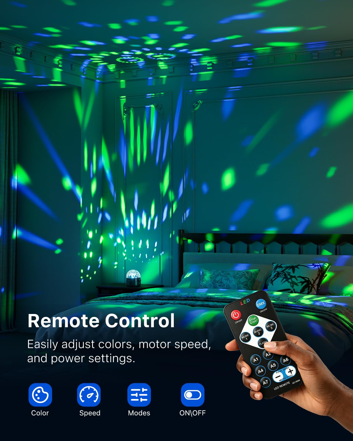 3 Pack Disco Ball Lights with Remote Control, Dynamic Sound Activation RGB Party Lighting for Room Home Dance Karaoke Parties, Portable Strobe LED DJ Lamp for Christmas & Halloween Decor and Kids Gift