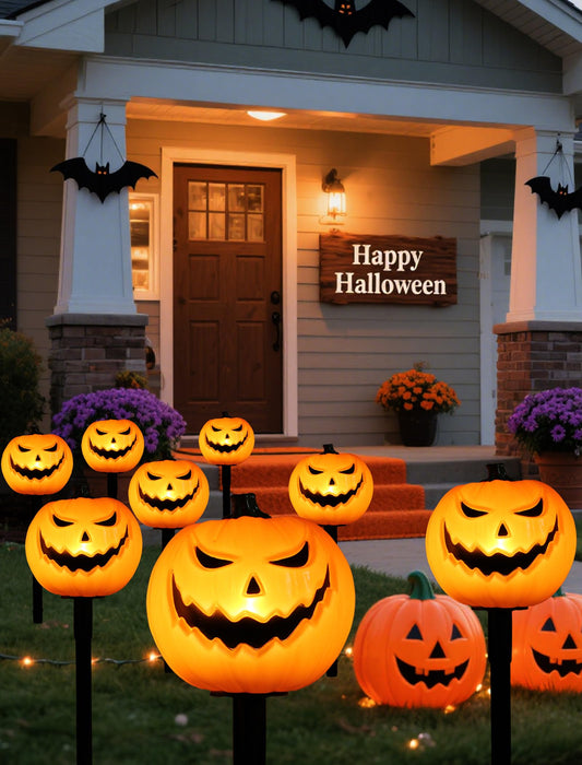 Spooktacular Glow: 5 Pack Plug-in Halloween Pumpkin Pathway Lights