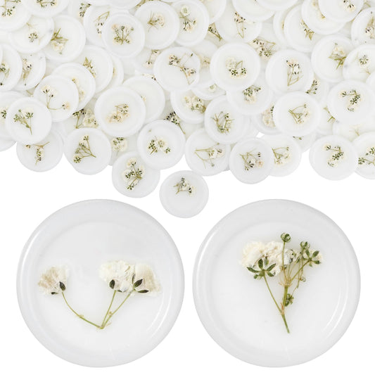 Qilery 50 Pcs Baby's Breath Wax Seal Stickers Dry Floral Self Adhesive Envelope Wax Seal Stamp Stickers Bulk for Wedding Invitation Bridal Shower Birthday Party Letter Greeting Card Gift Wrapping