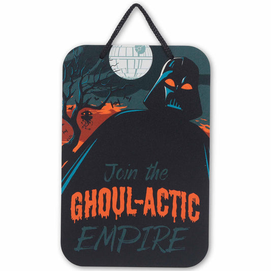 Disney Star Wars Darth Vader Ghoul-actic Empire Hanging Metal Sign - Fun Star Wars Halloween Decoration for Home