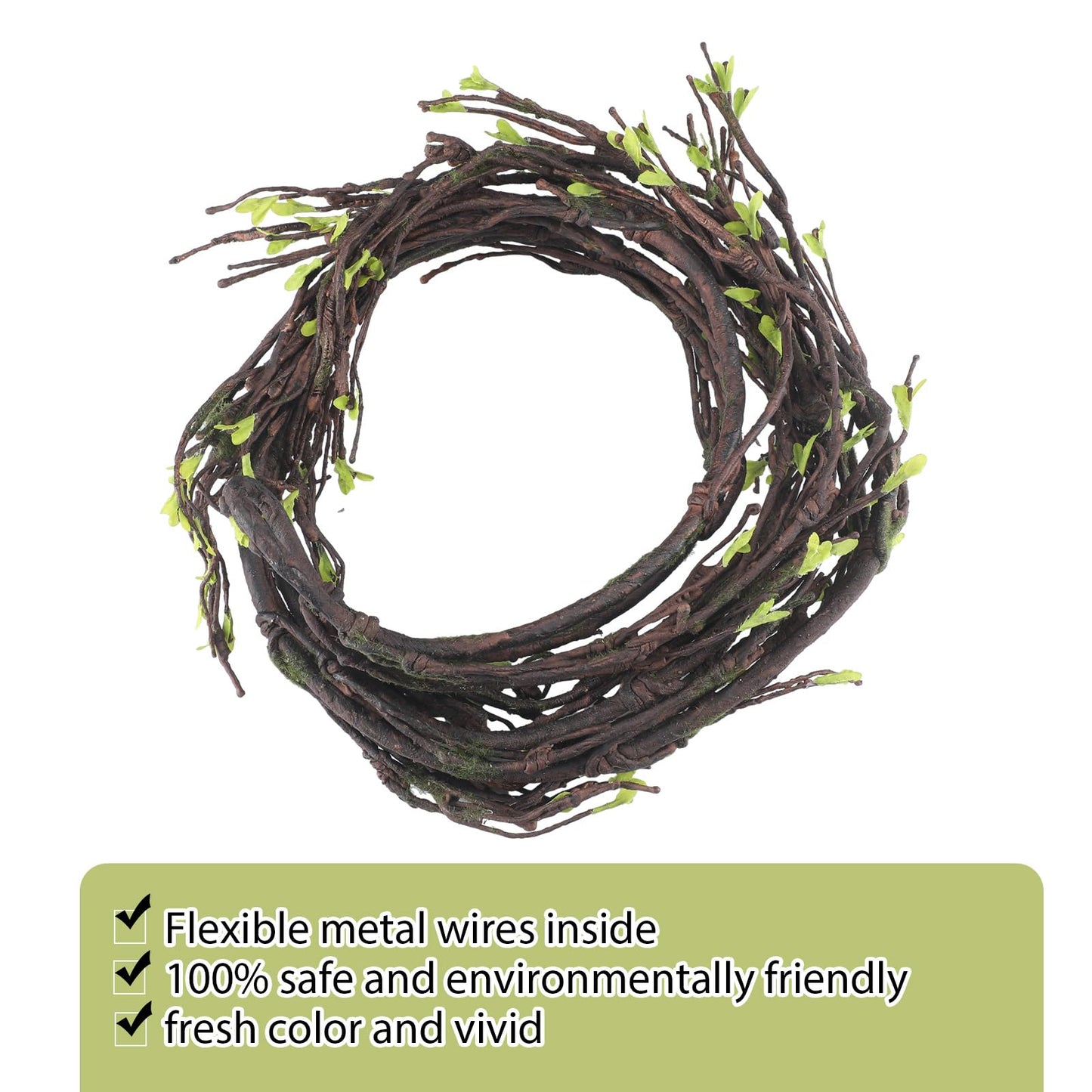 Daifunli 118 Inch Malleable Artificial Tree Branches Twigs Bendable Vines Rattan Cherry Blossom Trunk Ivy Grapevines for Decorating Faux Fake Hanging Plants Willow Garland for Home X'Mas Decoration