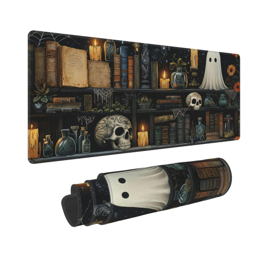 Gothic Library Mouse Pad Large Gaming Mousepad, Long Big XL Waterproof Desk Mats Full Desk Keyboard Mat Computer Pad Desk Matt with Stitched Edges Non-Slip Desktop Mat, (31.5 * 11.8 in)