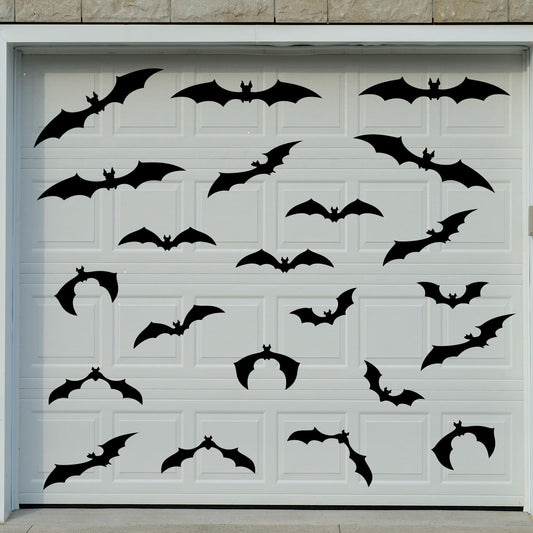 Garfunkel 22 Pcs Halloween Bat Magnets Garage Door Decorations 6 Styles Black Magnetic Bats for Halloween Garage Refrigerator Car Indoor Outdoor Home Party Decor