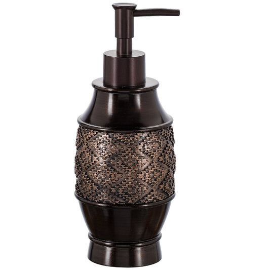 Creative Scents Dublin Brown Hand Soap Dispenser for Bathroom - Decorative 8 Oz. Resin Lotion Dispenser with Durable Matching Pump for Countertop - Modern Liquid Soap Dispenser