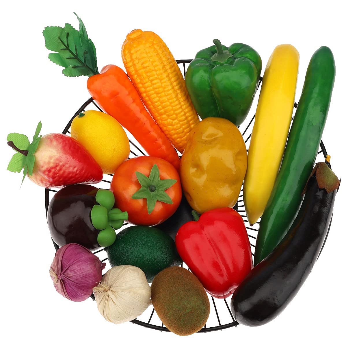 Meiwlong 16 Pcs Fake Vegetables,Realistic Artificial Vegetable & Fruits