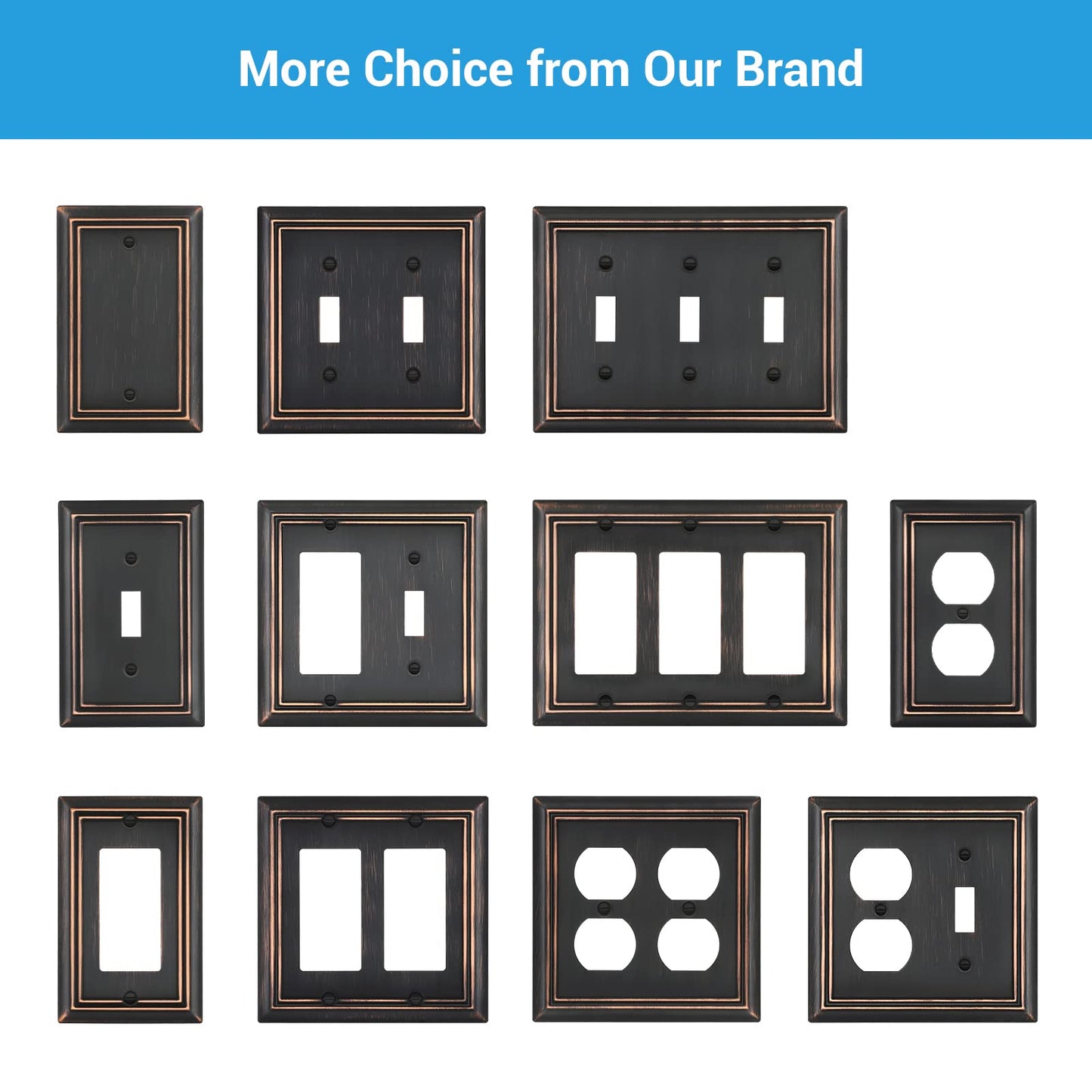 DEWENWILS Toggle Wallplates, Aged Bronze Light Switch Covers, Heavy Duty Matel Material, Pack of 4